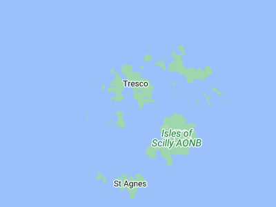 Tresco, Cornwall map