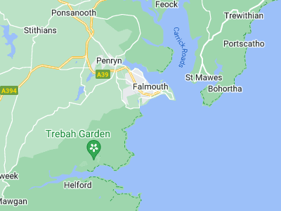 Falmouth, Cornwall map